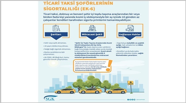 Taksi ve dolmuş dolmuş şoförleri için önemli - SGK paylaştı!